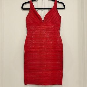 Herve Leger
Signature V Neck Mini Bandage Dress